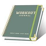 Kamoy Fitness Workout Planner for Women & Men, A5(7.4" x 9.4") Workout Log Planner for Track Gym ＆ Home Workouts, Track Progress, Achieve Your Wellness Goals - Green