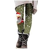 Christmas Leggings for Women Santa High Waisted Workout Pants Tummy Control Claus Print Holiday Party Legging Tights