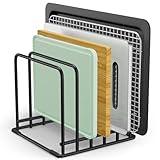 5-Tier Dish Rack & Cutting Board Organizer – Kitchen Storage & Organization for Cutting Boards, Bakeware, Trays Rust-Resistant Metal Rack for Countertops, Cabinets & Pantry, Space-Saving Dish Organize