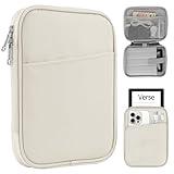 HoYiXi Universal Sleeve Bag for 6",6.8",7" Kindle Paperwhite/Colorsoft 2024-2012 Compatible with 6"-6.8" All-New Kindle/Kobo/Tolino/Sony,6" EReader with Anti-Drop Protective Cover,White