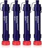 Membrane Solutions Water Filter Straw S2, 4-Stage 0.1 μm Portable Water Purifier with Replaceable Filter, NSF/ANSI 42&372&401 Certified, 5,000L Capacity for Camping, Hiking, Travel, and Emergency - 4P