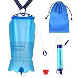 SimPure Gravity Water Filter, Portable Gravity-Fed Water Purifier with 3L Bag, Tree Strap, BPA Free Survival Gear and Equipment for Camping Hiking Emergency Preparedness