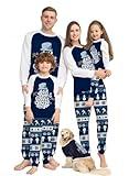 Wobame Christmas Family Pajamas Family Matching Sleepwear Xmas Long Sleeve Jammies Matching Holiday Pajamas(!s-24, Baby, 18 Months)