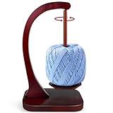 JUCPASH Yarn Holder for Crocheting and Knitting, Wooden Yarn Spinner with Magnetic Rotating Mechanism and Anti-Slip Pads, Crochet Gift for Knitting Lovers