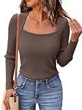 LILLUSORY Sweaters for Women Fall Outfits 2024 Long Sleeve Shirts for Women Knit Pullover Sweater Tops Clothes Nutmeg S