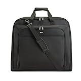 Amazon Basics Premium Travel Garment Bag with Shoulder Strap for Suits and Dresses, Trifold, 21.1 inch, Black, Solid