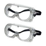 UONIKA Safety Goggles 2 Pack - White Adjustable Lightweight Anti-Fog Protective Safety Glasses