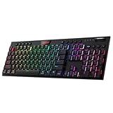 Redragon K618 PRO 3-Mode Wireless RGB Mechanical Keyboard, BT/2.4Ghz/Wired Low Profile Win/Mac Gaming Keyboard w/Ultra-Thin Design, Dedicated Media Control & Linear Red Switch