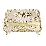 Hipiwe Metal Jewelry Organizer Box Antique Decorative Treasure Chest Keepsake Storage Case for Rings Earrings Holder Gift for Women, Medium