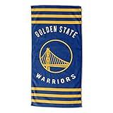 Northwest NBA Golden State Warriors Beach Towel, 30 x 60 Inches, Stripes Legacy Design, Soft and Absorbent Towel for Fans