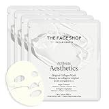 THE FACE SHOP At Home Aesthetics Original Collagen Mask (4ea), Anti-aging Hydrogel Face Sheet Mask for Firming, Elasticity, Moisturizing, Korean Glass Skin Care for Minimize Pores, Anti-Wrinkles