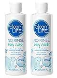 No-Rinse Body Wash, 8 fl oz - Leaves Skin Clean, Moisturized and Odor-Free, Rinse-Free Formula (Pack of 2)