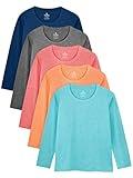 Cooraby Girls Long Sleeve Shirt Athletic Active Dry Fit Crew Neck T-Shirt Soft Activewear Shirts for Youth Teens Girls