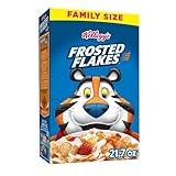 Kellogg's Frosted Flakes Breakfast Cereal, Kids Cereal, Family Breakfast, Family Size, Original, 21.7oz Box (1 Box)