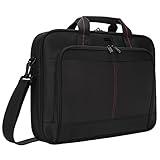 Targus 15-16 Inch Classic Slim Laptop Bag, Black - Ergonomic Briefcase and Messenger Bag - Spacious Foam Padded Laptop Bag for 16" Laptops and Under (TCT027US)