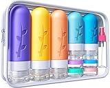 19pack Travel Bottles for Toiletries, TSA Approved Silicone Travel Size Containers for toiletries, Refillable & Leakproof Travel shampoo and conditioner bottles