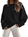 LILLUSORY Oversized Sweater Womens 2024 Fall Fashion Outfits Pullover Long Tunic Old Money Winter Clothes Cute Crewneck Trendy Knit Chunky Warm Knitted Top Black