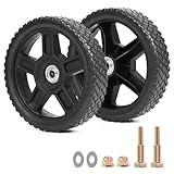 phepetroll 8 Inch Lawn Mower Wheels Kits Universal 8" Push Mower Wheels with 1/2" Bearing, Bolts & Nuts, Plastic Replacement Tires for Most Standard Garden Tiller, Pressure Washer, Handtruck, 2 Pack