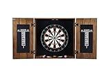 Hathaway Drifter Solid Wood Dartboard & Cabinet Set, 6" L x 25" W x 25" H, Rustic Oak