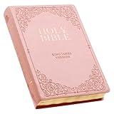 KJV Holy Bible, Giant Print Full-size Faux Leather Red Letter Edition - Thumb Index & Ribbon Marker, King James Version, Pink (KJV Full Size GP Editions)