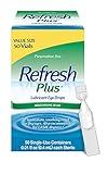 Refresh Plus Lubricant Eye Drops, Preservative-Free, 0.01 Fl Oz Single-Use Containers, 50 Count, Packaging May Vary