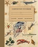 Marine Biology Gift: Vintage Composition Notebook for Marine Biologists - College Ruled with Sea / Ocean Life Theme