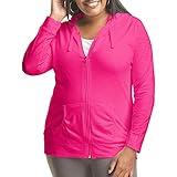 JUST MY SIZE womens Slub-cotton Full-zip Lightweight Women's fashion hoodies, Amaranth, 4X US