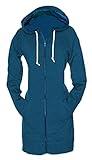 Skylinewears Women Casual Zip Up Hoodies Fleece Tunic Sweatshirt Long Hoodie Jacket With Pockets Blue XXL