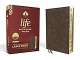 NIV, Life Application Study Bible, Third Edition, Large Print, Bonded Leather, Brown, Red Letter, Thumb Indexed