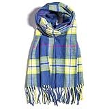 AUSEKALY Men's Women's Plaid Winter Scarf - Soft, Warm, Classic Blue Yellow