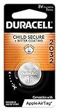 Duracell 2032 Lithium Battery. 1 Count Pack. Child Safety Features. Compatible with Apple AirTag, Key Fob, and other devices. CR2032 Battery Lithium Coin Battery. CR Lithium 3V Cell