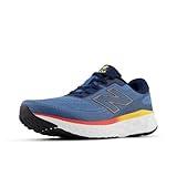 New Balance Men's Fresh Foam X EVOZ V4 Running Shoe, Sea Stone/Nb Navy/Clementine, 10