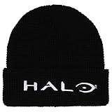 Xbox Halo Video Game Embroidered Logo Adult Cuffed Waffle Knit Beanie Hat Cap OSFM for Men Women Black