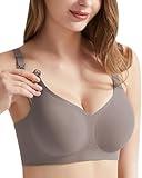 SUNSHE Nursing Bras for Breastfeeding, Seamless Ultra Comfort Maternity Bra, Half Price (US, Alpha, XX-Large, Regular, Regular, Brown)