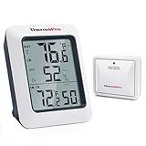ThermoPro TP60 Digital Hygrometer Outdoor Thermometer Wireless Temperature and Humidity Gauge Monitor Room Thermometer with 500ft/150m Range Humidity Meter