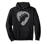 Bass Guitar Pick Hoodie - Black w/White Lettering