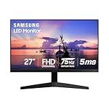 Samsung 27' T35F Series FHD 1080p Computer Monitor, 75Hz, IPS Panel, HDMI, VGA (D-Sub), AMD FreeSync, Wall Mountable, Game Mode, 3-Sided Border-Less, Eye Care, LF27T350FHNXZA