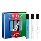 Nautica Giftset, Blue, Red, Green Eau de Toilette 0.33 fl oz Pen Sprays, Notes of Musk, Ginger, Lavender, and Cedarwood, Men's Fragrance, Long Lasting, Everyday Fragrance, Travel Size