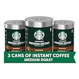 Starbucks Premium Instant Coffee, Medium Roast, 100% Arabica Beans, 3 Pack (3.17 Oz Each)