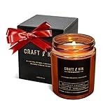 Craft & Kin Scented Candles for Men | Premium Whiskey Caramel Christmas Scented Candles | Holiday Candles | All-Natural Soy Candles, Rustic Home Decor Novelty Candle with Ultra Clean Burn