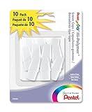 Pentel Arts Hi-Polymer White Cap Erasers, Pack of 10 (ZEH02PABP10)