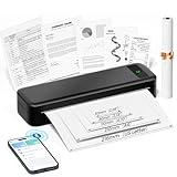 Portable Printers Wireless for Travel, Inkless Thermal Printer, Bluetooth Mobile Compact Printer Support 8.5" X 11" US Letter & A4 Size, Compatible with iPhone Android Laptop for Home Car Office