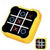 Tic Tac Toe Game, 4 in 1 Handheld Educational Game Machine, Electronic Tic Tac Toe Game for Education and Memory Growth, Home, Toy Board Game for Kids and Adults (Yellow)