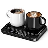 Misby Coffee Mug Warmer, 50W Large Heating Panel Mug Warmer with 6-Temp Settings, 8H Auto Shut-Off, 12H Timer, Ultra-Thin Design, Coffee Warmer for Desk, Ideal for Home, Office, and Travel (Black)