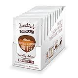 Justin's Chocolate Hazelnut & Almond Butter Squeeze Pack, Organic Cocoa, Gluten-free, Responsibly Sourced, Packaging May Vary, 1.15 Ounce (Pack of 10)