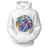 Zenzenze Rainbow Basketball Hoodies for Boys Girls 3D Printed Hooded Sweatshirts Long Sleeve Pullover Hoodie with Pocket 6-16 Years
