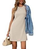 SAMPEEL Summer Dresses for Women 2025 Fashion Sundresses Cruise Outfits Beige Mini Dress S