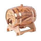 1.5L Oak Aging Barrels Whiskey Barrel Dispenser Home Wine Bucket Whiskey Barrel for Wine, Spirits, Beer, and Liquor Light Yellow (with baked oak chips)