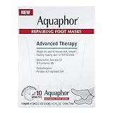 Aquaphor Repairing Foot Masks, Moisturizing Socks for Dry Feet, Hydrating Foot Care Treatment with Avocado Oil and Shea Butter, Pack of 6