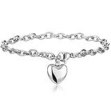Jstyle Jewelry Women's Heart Charm Bracelets Stainless Steel Link Bracelet Birthday Gifts for Women Jewelry